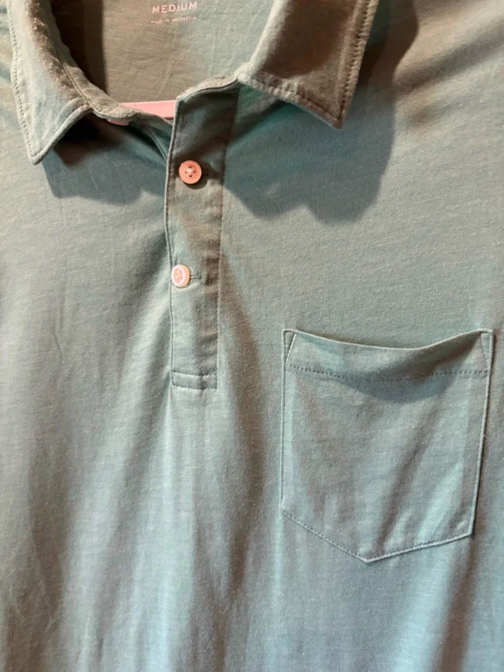 J. Crew Washed Jersey Pocket Polo men’s mint Green Size M